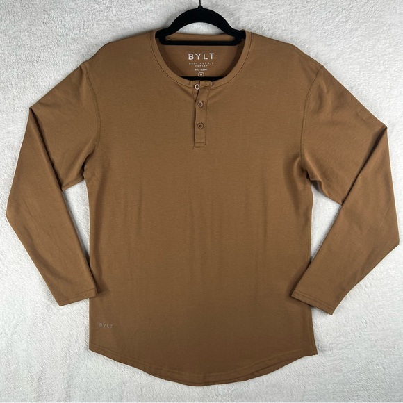 BYLT Basics Shirts Bylt Basics Drop Cut Ls Henley Shirt Mens Size M